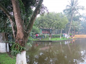 View of one of Ho Chi Minh's houses. This one was referred to as the house on stilts.