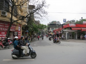 The view in front of our hotel, in Ha Noi.